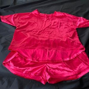 This set is an adorable lounge/pajama set.